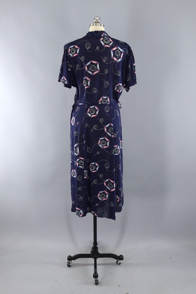 Vintage 1940s Blue Novelty Print Dress - ThisBlueBird