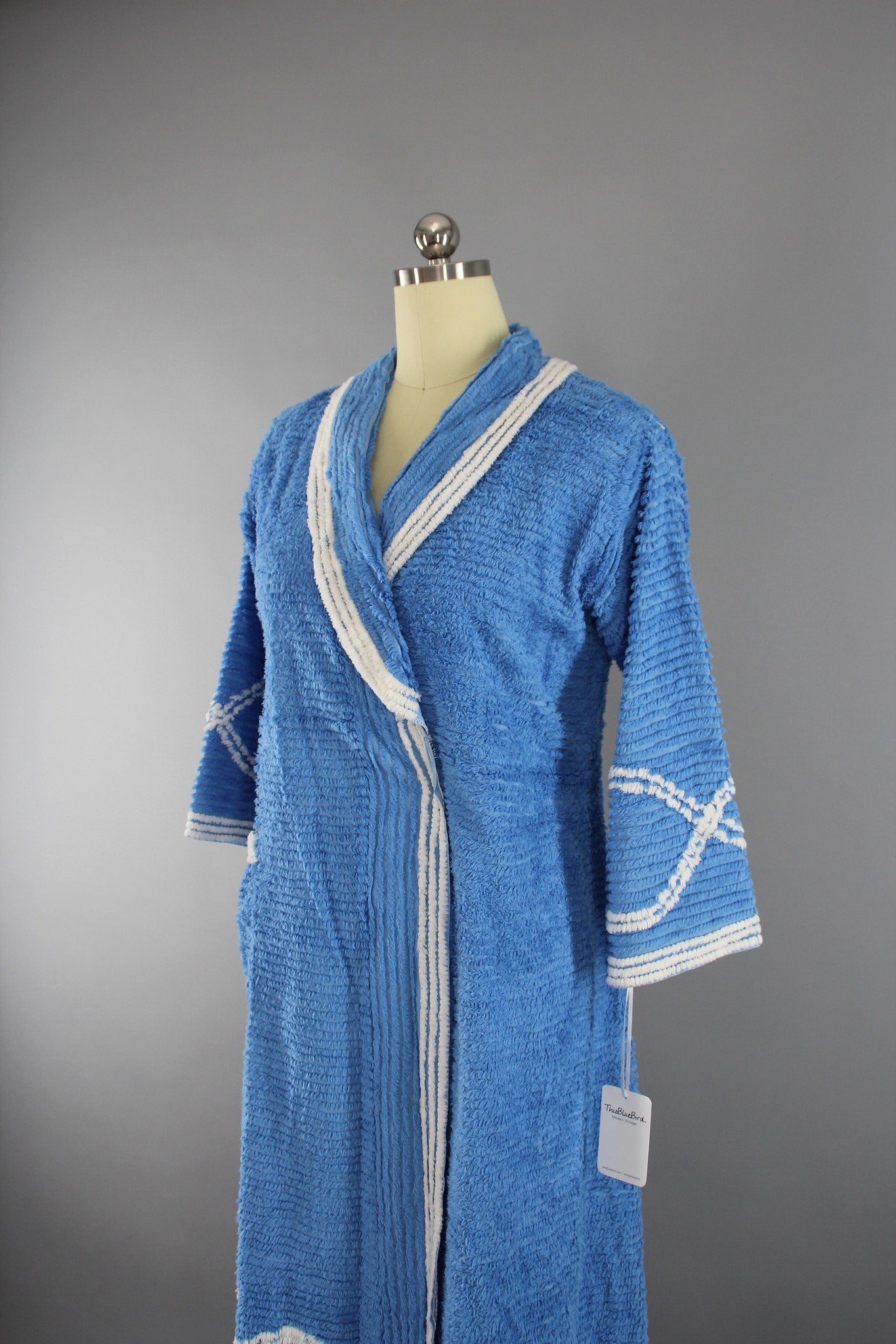 Vintage 1940s Chenille Robe with Blue Peacock – ThisBlueBird