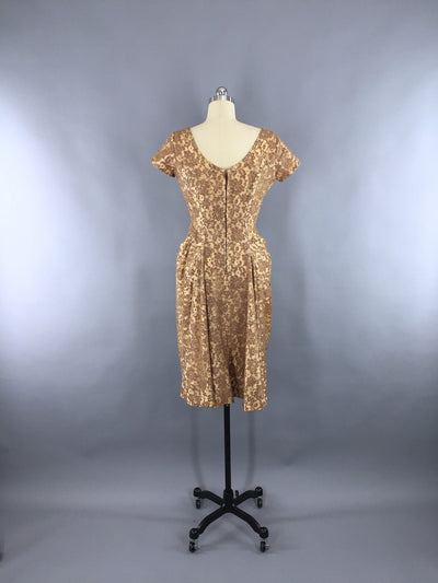 Vintage 1940s Lace Dress / Hourglass Cocktail Dress - ThisBlueBird