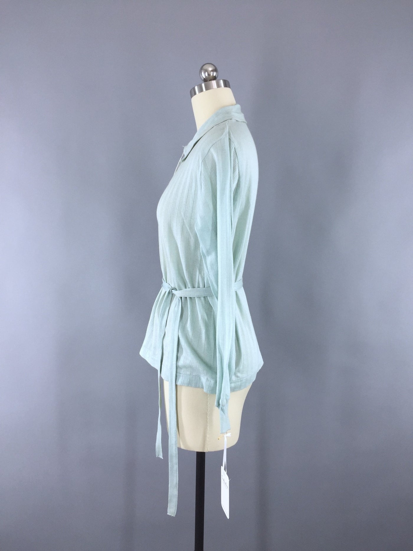 Vintage 1940s Pajamas Set / Pale Sea Green Knit PJs - ThisBlueBird