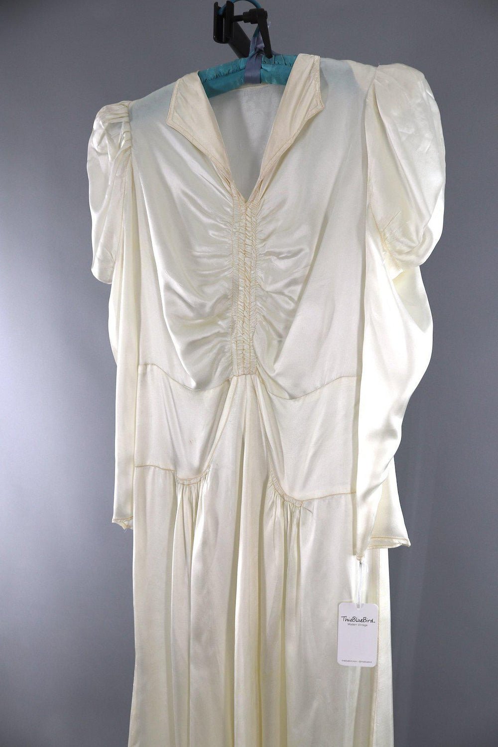 Vintage 1940s Satin Wedding Dress - ThisBlueBird