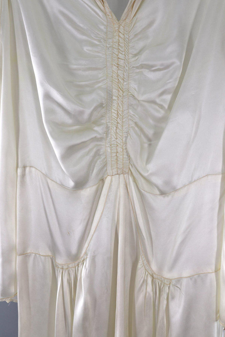 Vintage 1940s Satin Wedding Dress - ThisBlueBird