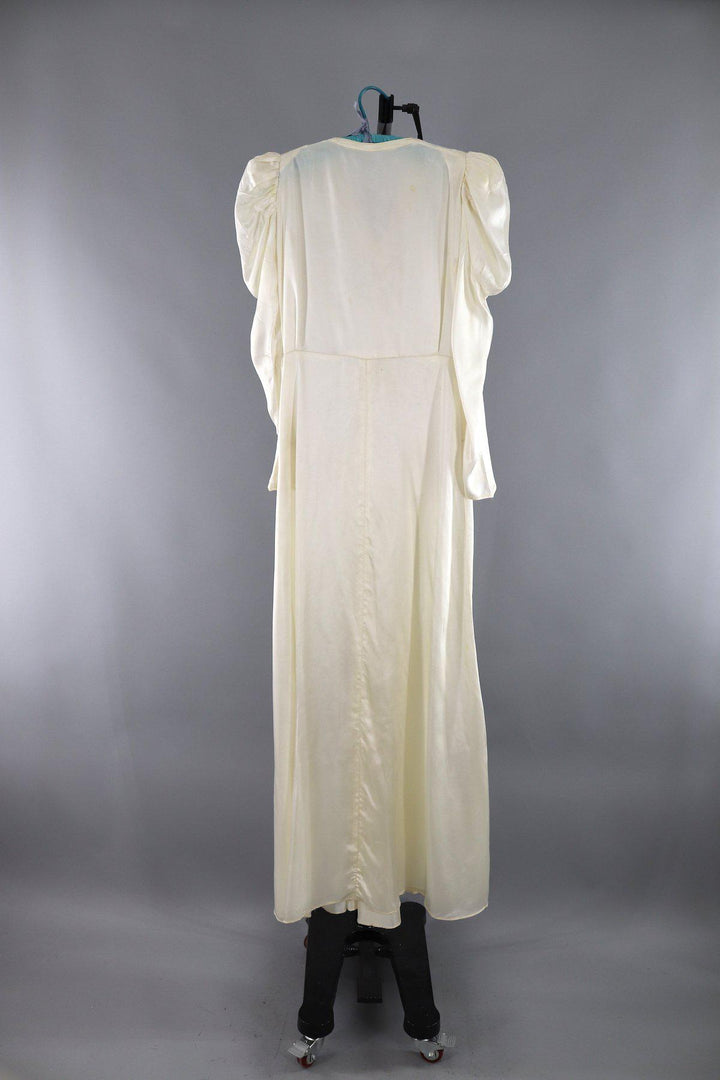 Vintage 1940s Satin Wedding Dress - ThisBlueBird