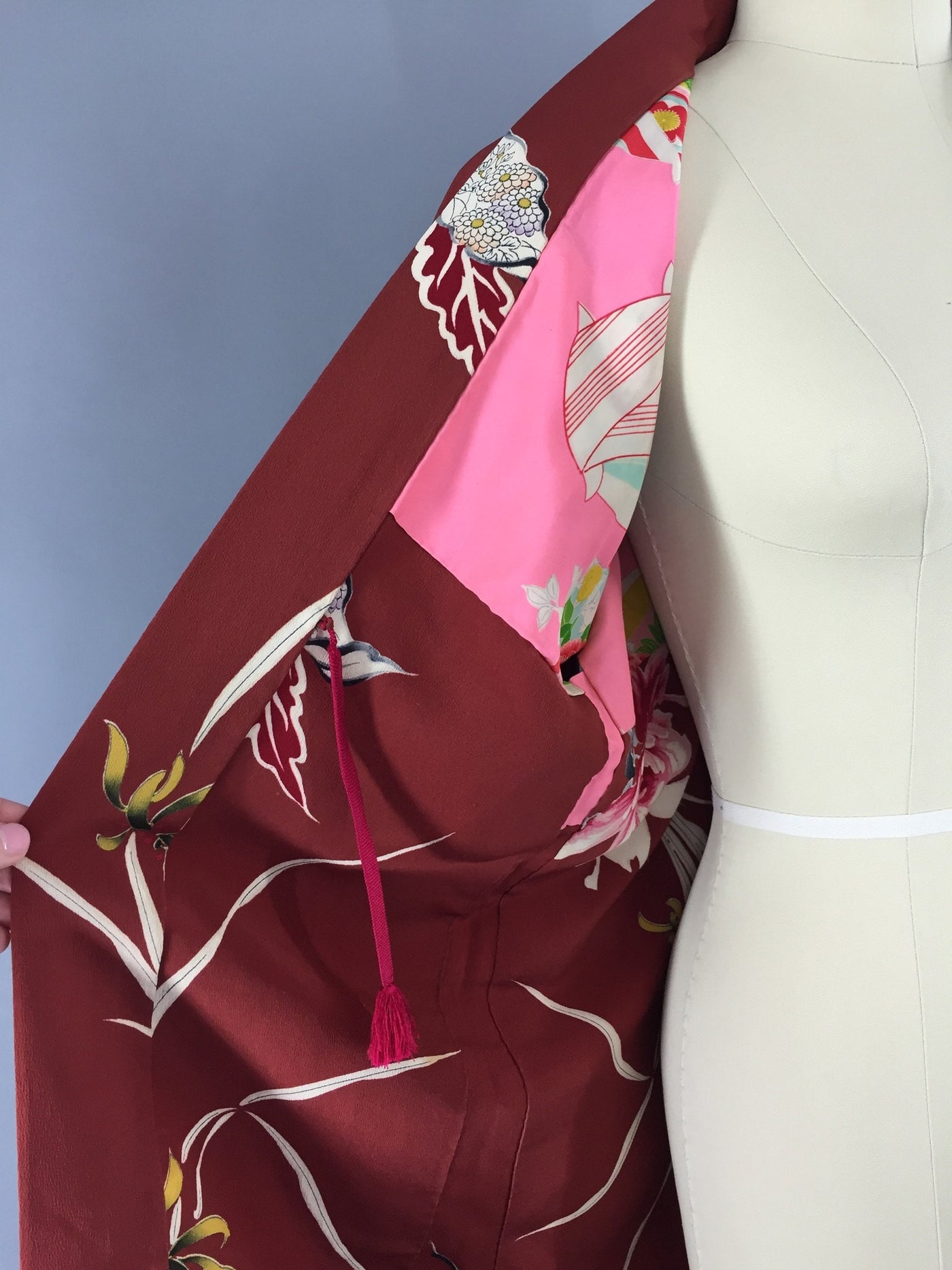 Vintage 1940s Silk Haori Kimono Cardigan / Art Deco Floral Print - ThisBlueBird