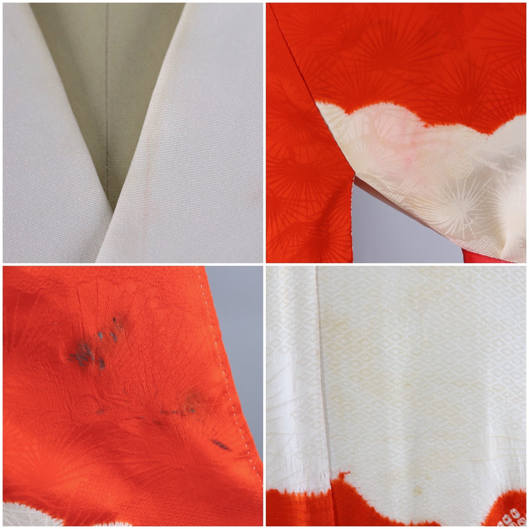 Subban Robe Vintage 1940s Silk Kimono Robe Juban / Red & White Shibori – ThisBlueBird