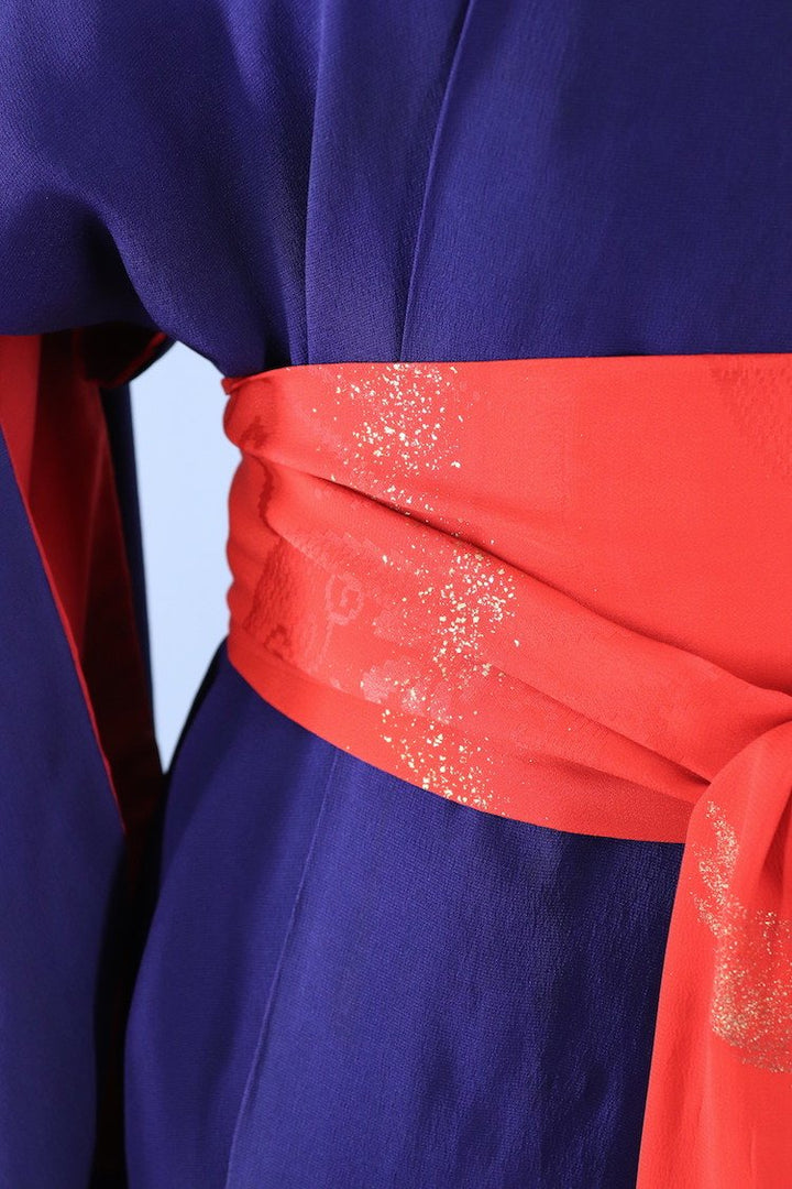 Vintage 1940s Silk Kimono Robe / Navy Blue - ThisBlueBird