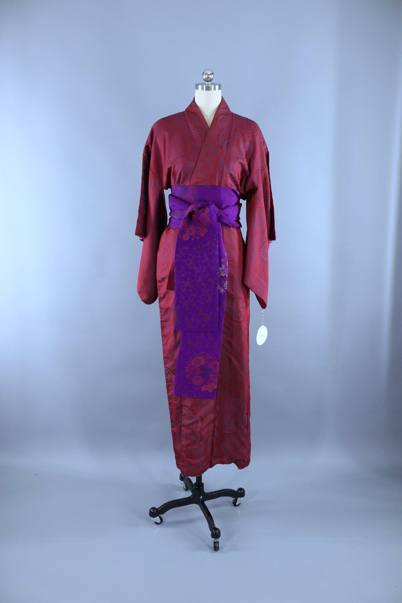 Vintage 1940s Silk Kimono Robe / Red & Blue Omeshi – ThisBlueBird
