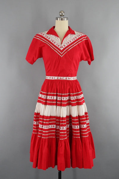 Vintage 1940s Square Dance Dress from Bogarts Fort Worth Texas - ThisBlueBird