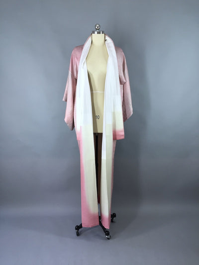 Vintage 1940s Vintage Silk Kimono Robe / Art Deco Seigaiha Pattern - ThisBlueBird