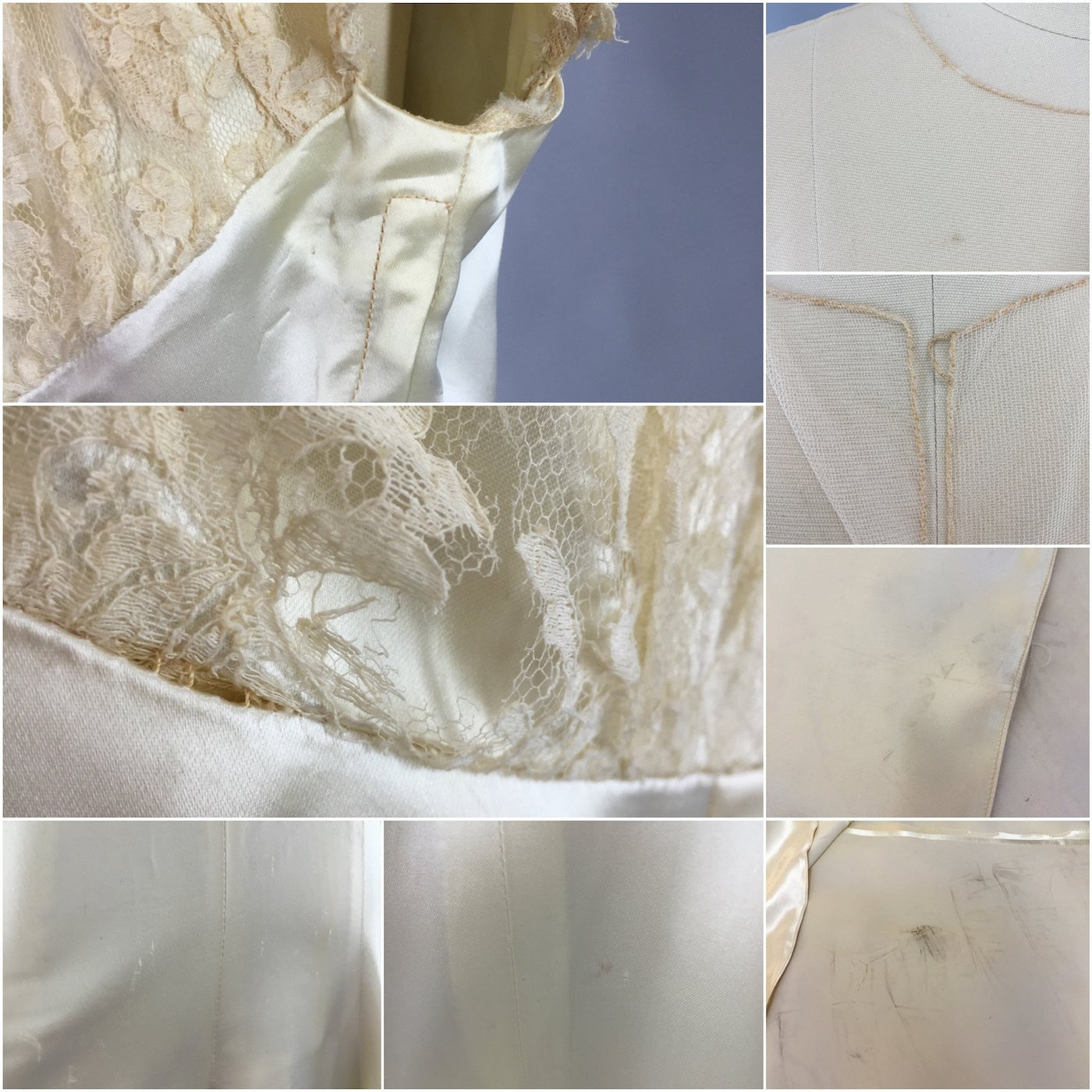 Vintage 1940s Wedding Dress / 40s Bridal Gown / Ivory Liquid Satin - ThisBlueBird