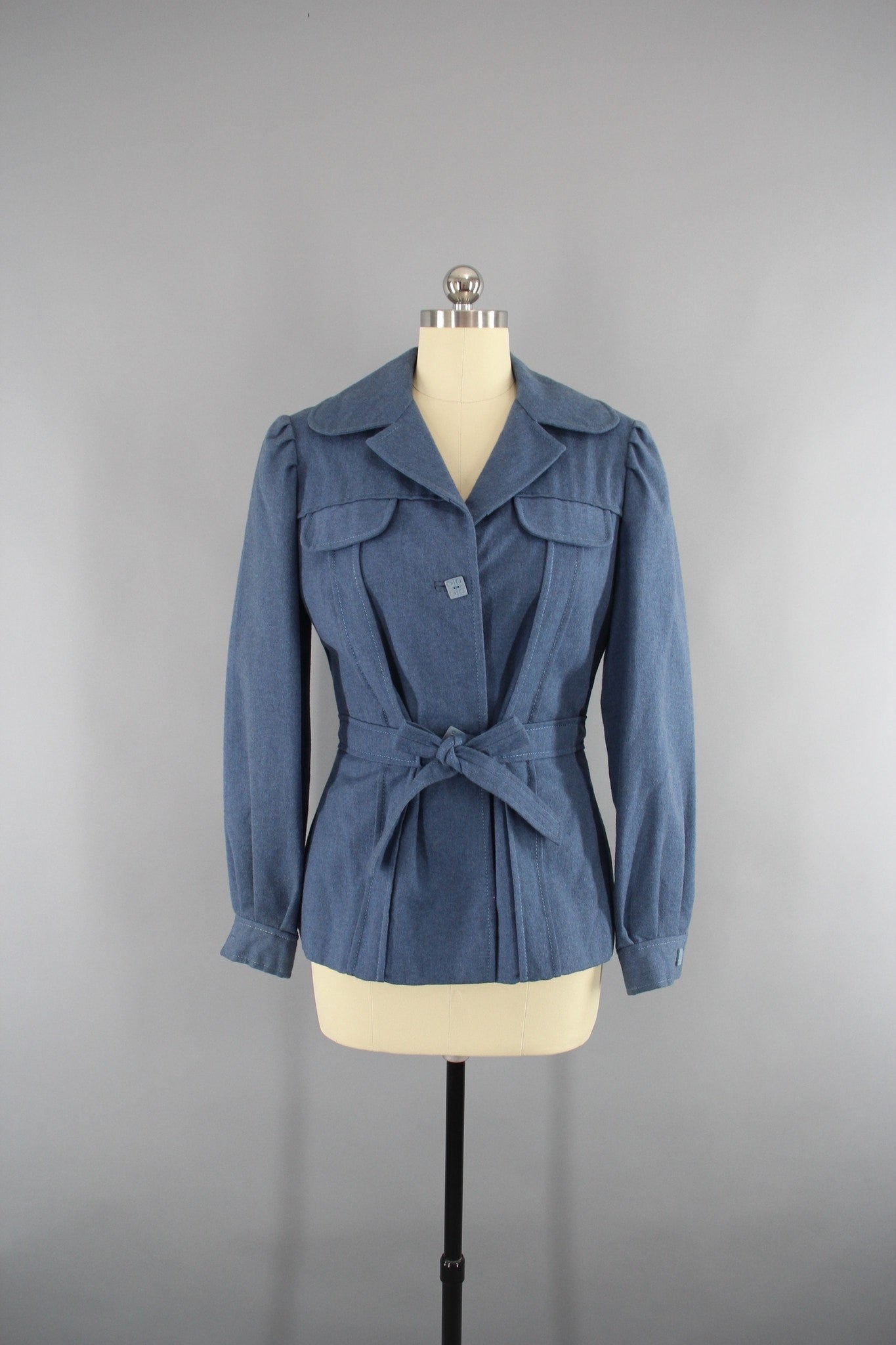 Vintage 1940s Wool WWII Women's Military Style Jacket Coat - ThisBlueBird
