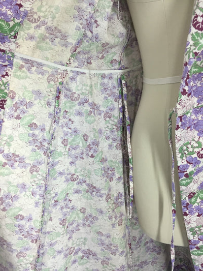 Vintage 1940s Wrap Dress / Floral Print Feedsack Cotton - ThisBlueBird