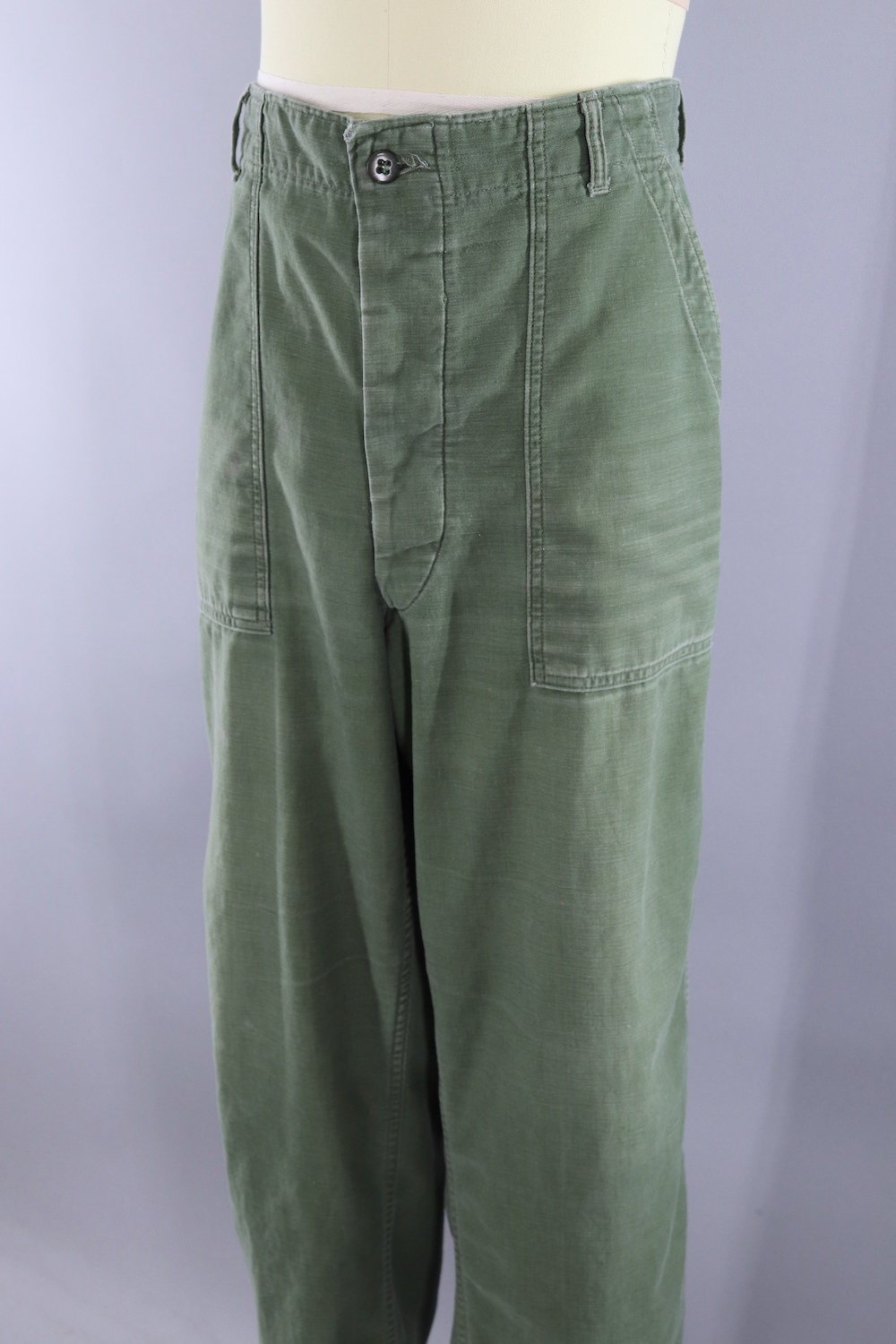 Vintage 1950s-1960s US Army Pants / OG-107 Olive Drab - ThisBlueBird