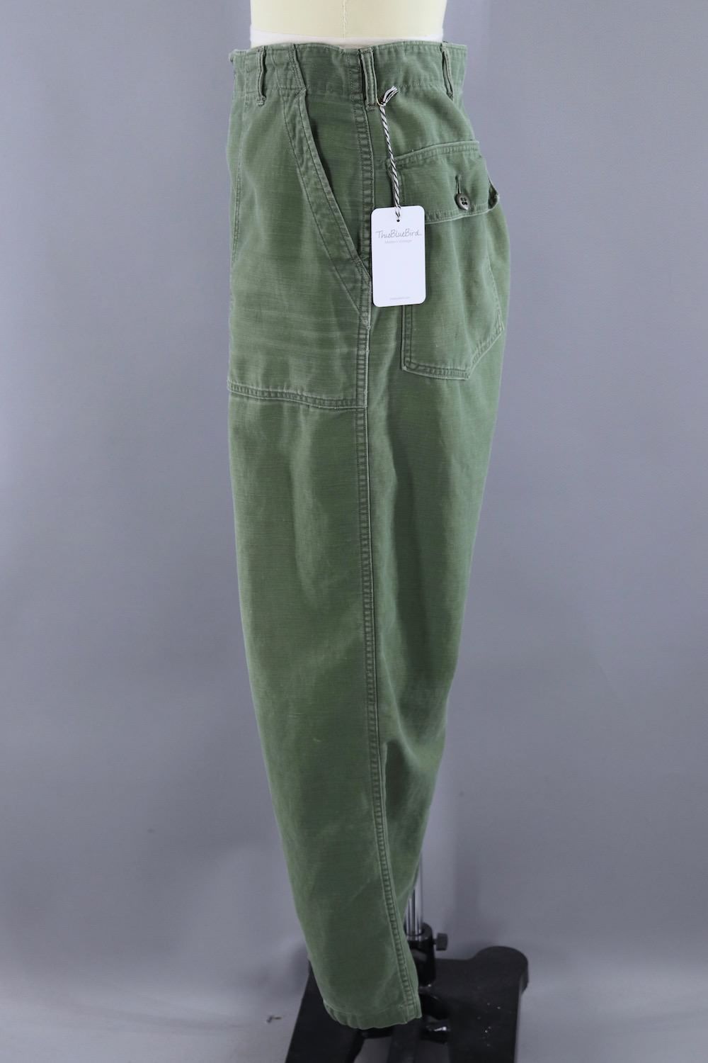 Chuck 1950s Vintage Style Peg Trousers - Olive