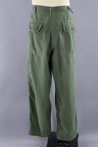 Vintage 1950s-1960s US Army Pants / OG-107 Olive Drab - ThisBlueBird