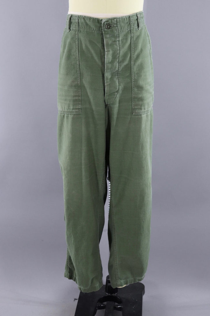 Vintage 1950s-1960s US Army Pants / OG-107 Olive Drab - ThisBlueBird