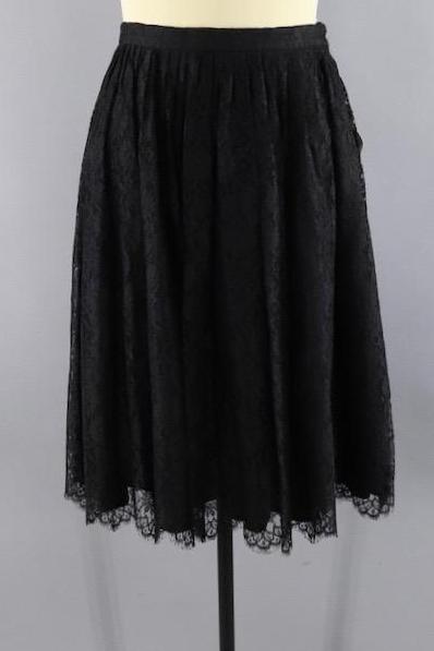 Vintage 1950s Black Lace Party Skirt - ThisBlueBird