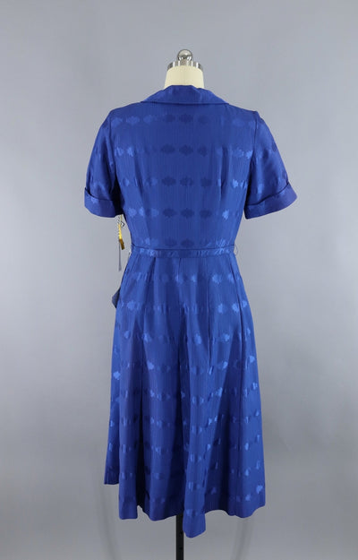 Vintage 1950s Blue Day Dress with Original Tags - ThisBlueBird