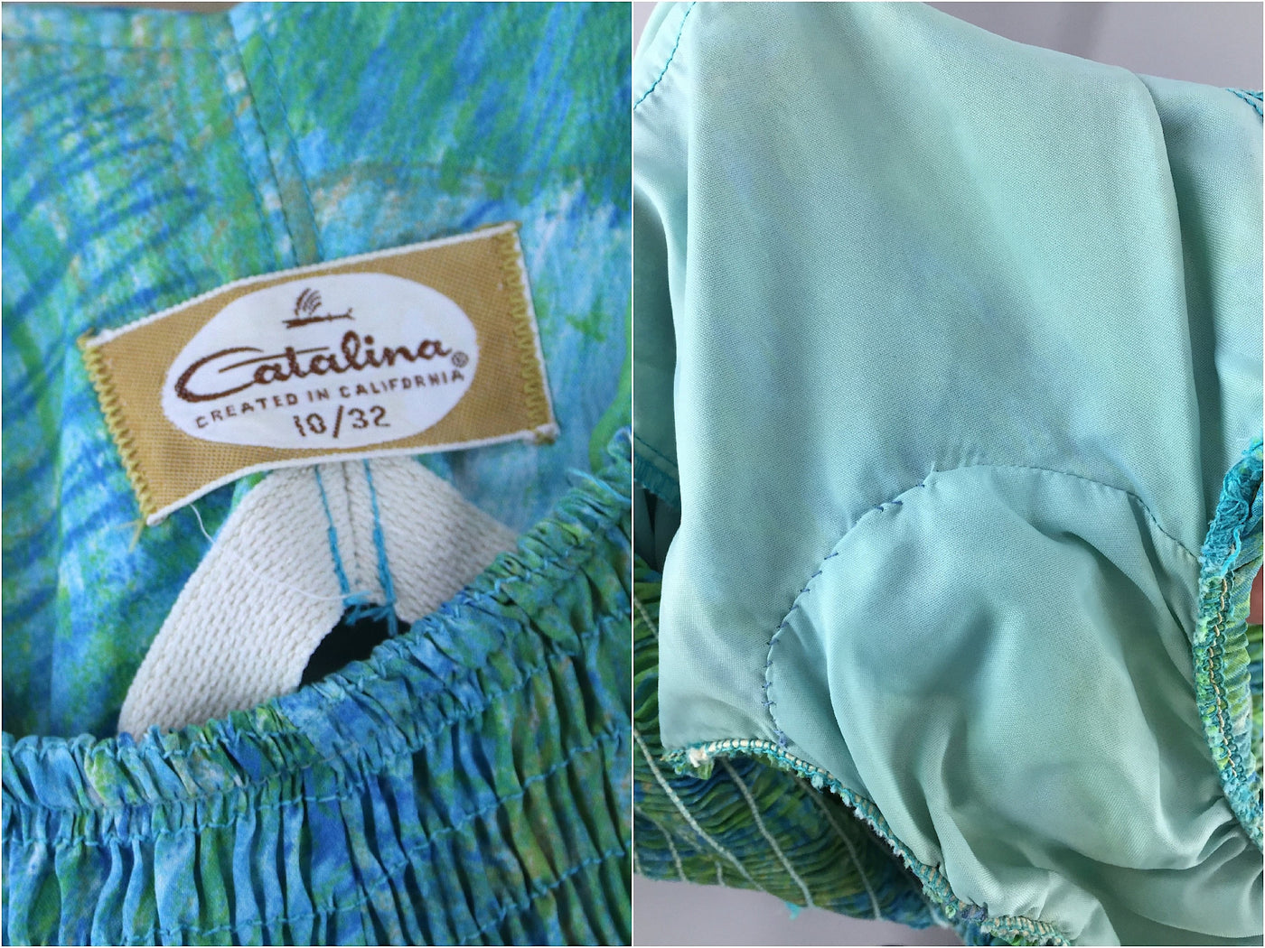 Vintage 1950s Catalina Swim Suit / Blue Green - ThisBlueBird