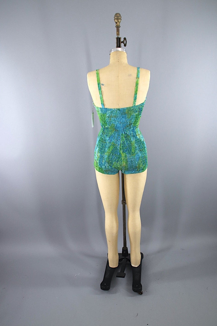 Vintage 1950s Catalina Swim Suit / Blue Green - ThisBlueBird