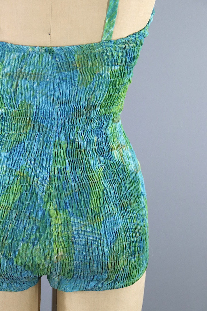 Vintage 1950s Catalina Swim Suit / Blue Green - ThisBlueBird