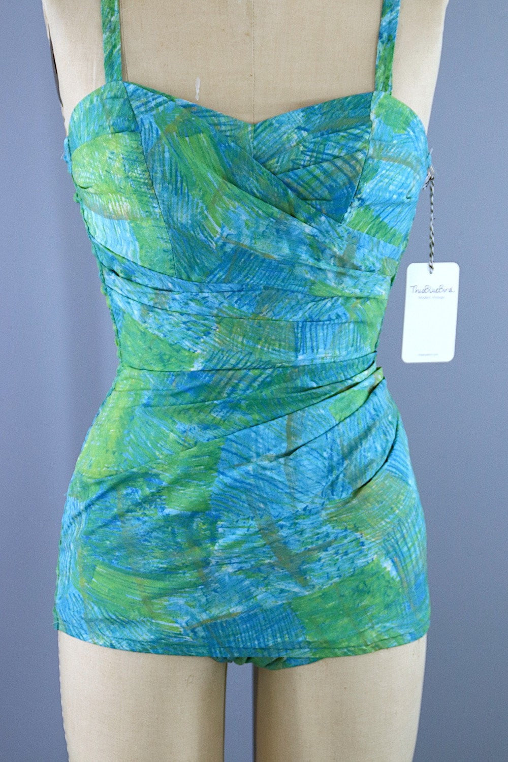 Vintage 1950s Catalina Swim Suit / Blue Green - ThisBlueBird