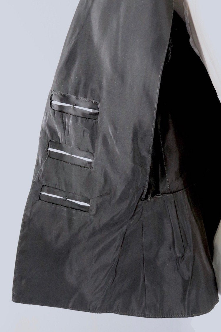 Vintage 1950s Cropped Black Taffeta Jacket - ThisBlueBird