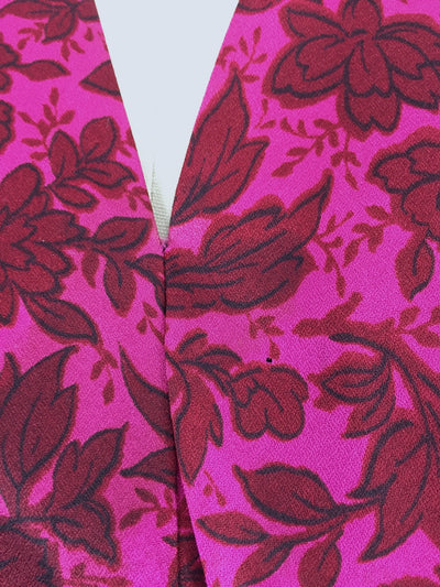 Vintage 1950s Day Dress / Pink & Red Floral Print - ThisBlueBird