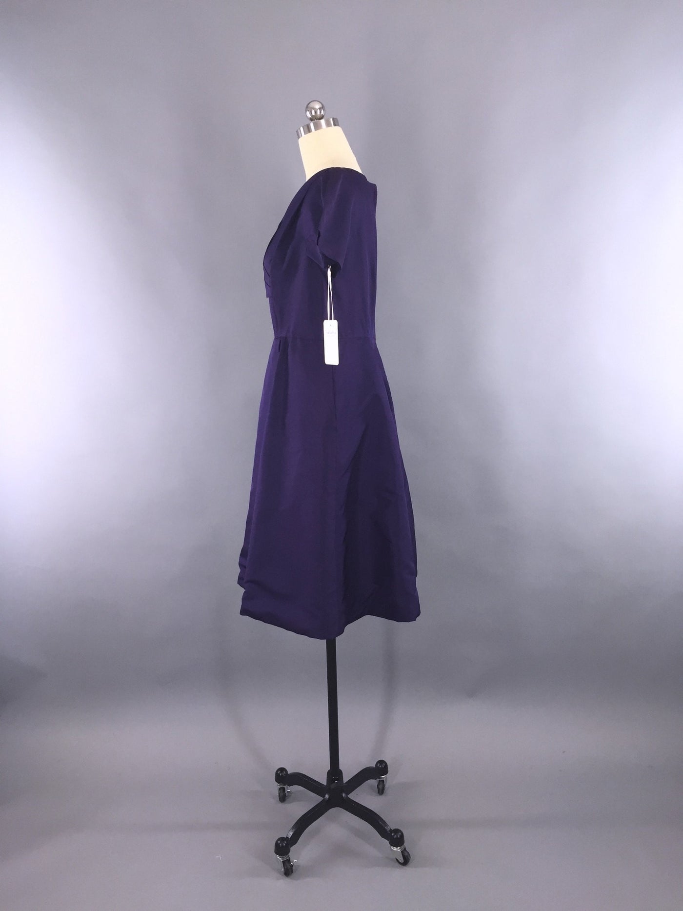 Vintage 1950s Dress / Purple Silk Dress - ThisBlueBird