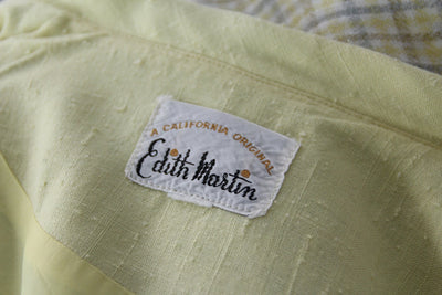 Vintage 1950s Edith Martin Yellow Plaid Linen Cropped Jacket - ThisBlueBird
