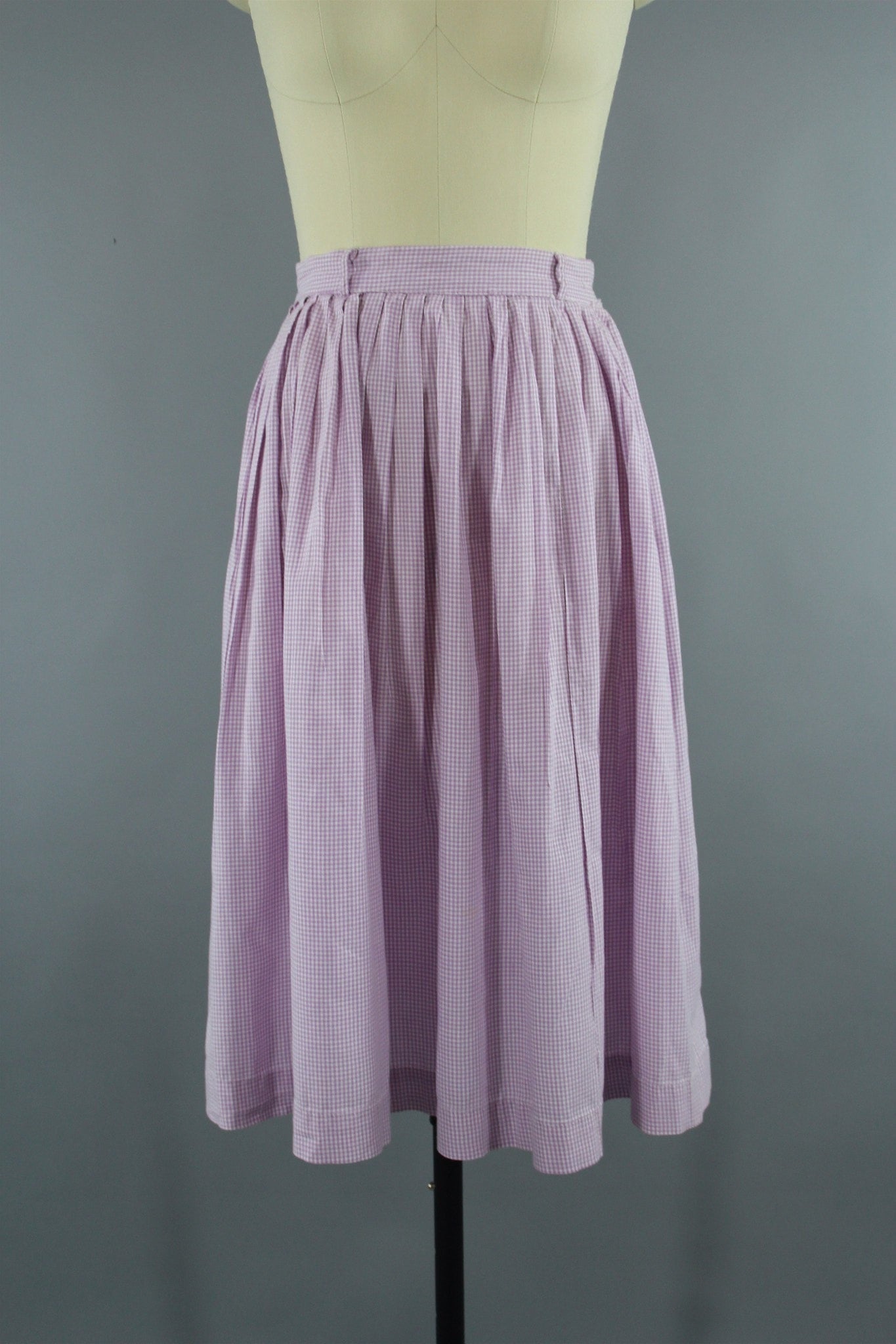 Vintage 1950s Lavender Purple Gingham Full Skirt – ThisBlueBird