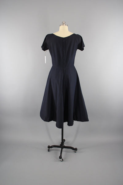 Vintage 1950s New Look Black Cocktail Dress - ThisBlueBird