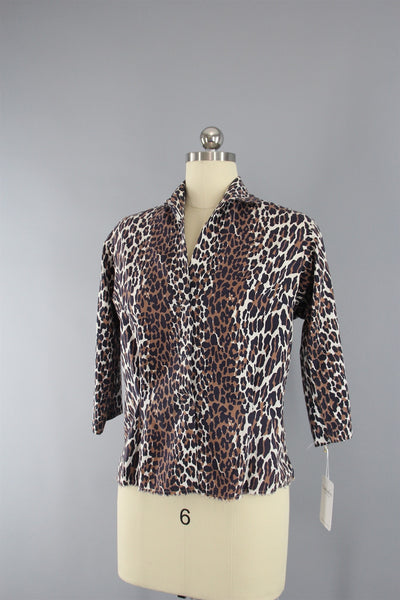 Vintage 1950s New Look Leopard Print Shirt - ThisBlueBird