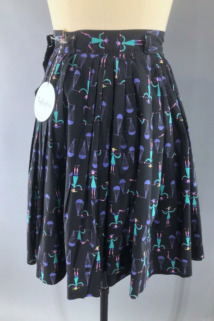 Vintage 1950s Novelty Print Skirt-ThisBlueBird - Modern Vintage