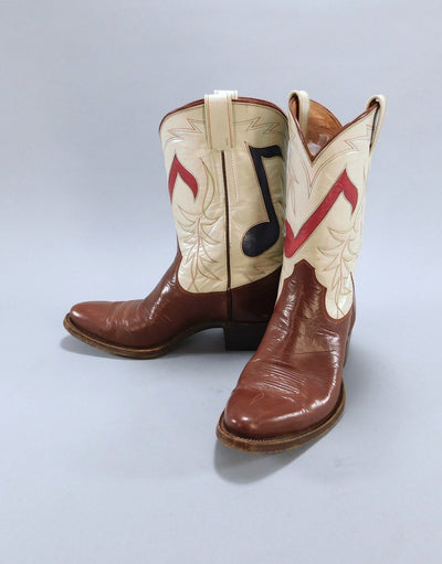 Vintage 1940s - 1950s Olsen-Stelzer Boots / Musical Notes / Custom Made - ThisBlueBird