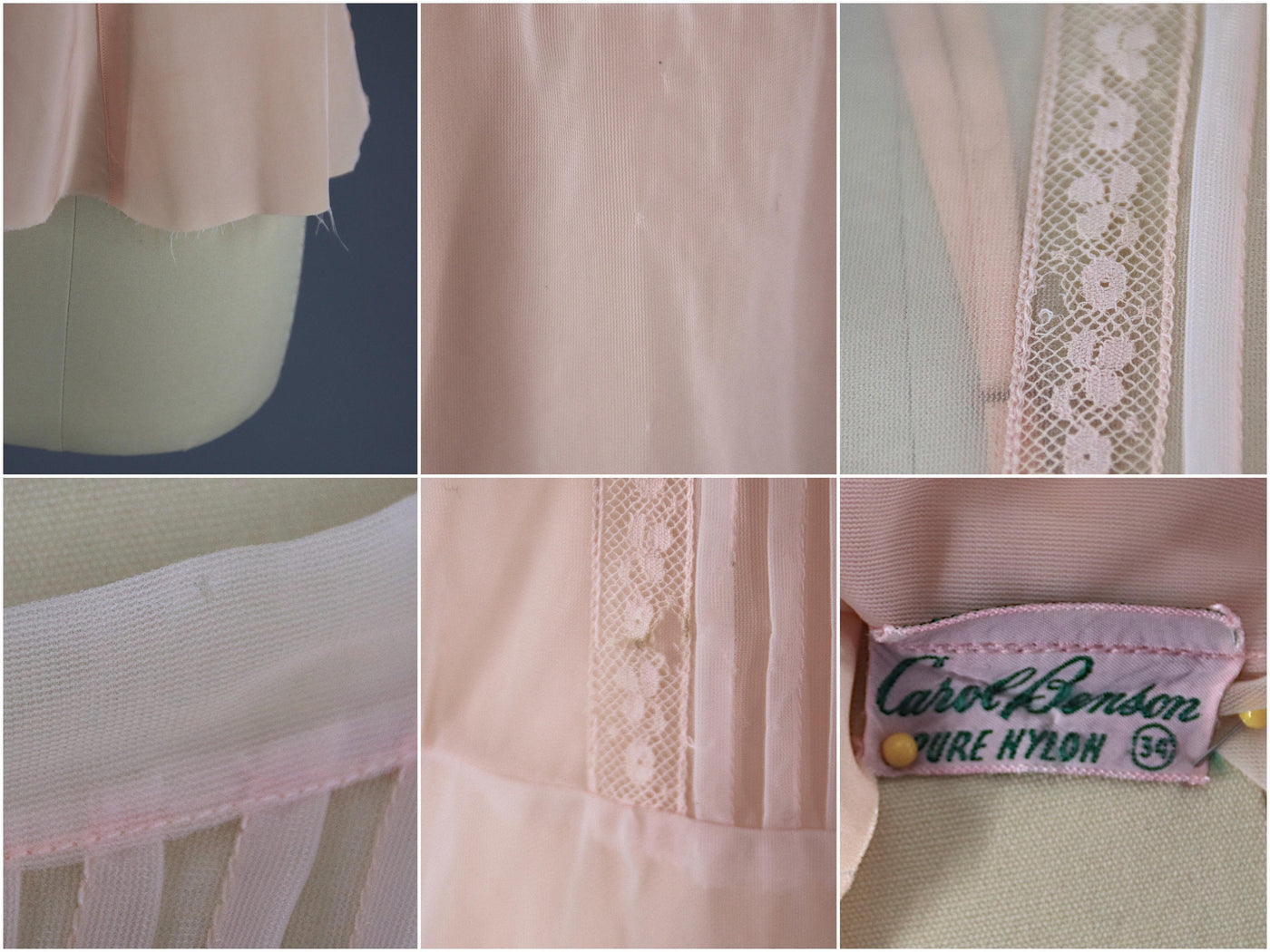 Vintage 1950s Pastel Pink Chiffon Peplum Blouse - ThisBlueBird