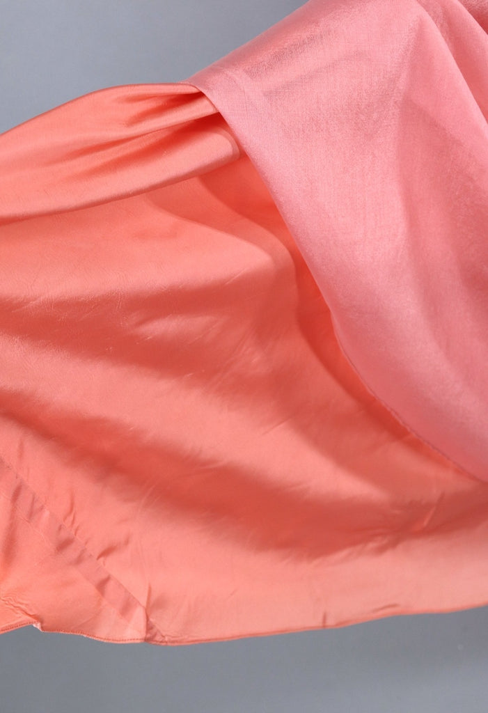 Vintage 1950s Pink Chiffon Dress Evening Gown with Cropped Jacket - ThisBlueBird