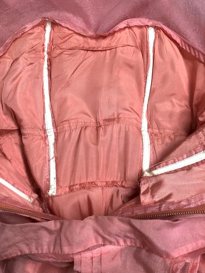 Vintage 1950s Pink Chiffon Dress Evening Gown with Cropped Jacket - ThisBlueBird