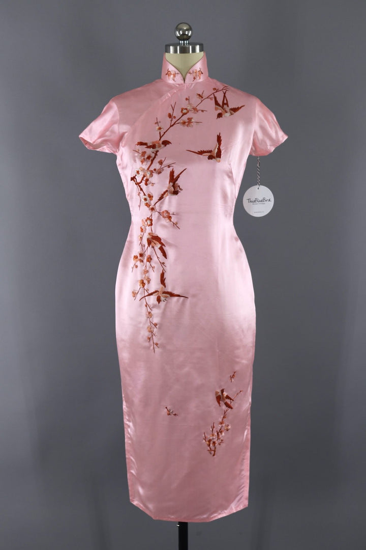 vintage-1950s-pink-silk-satin- 