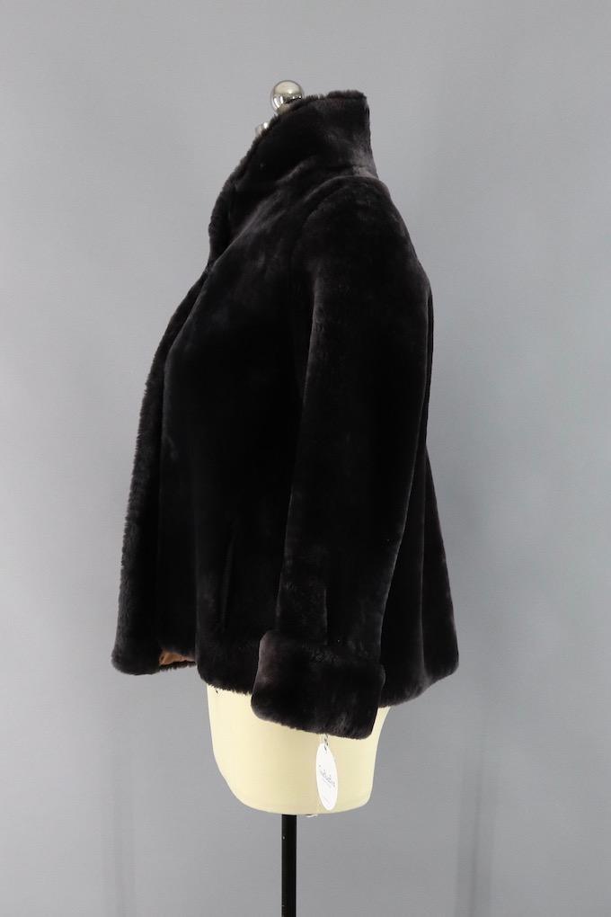 Vintage 1950s Sheared Lamb Mouton Fur Jacket - ThisBlueBird