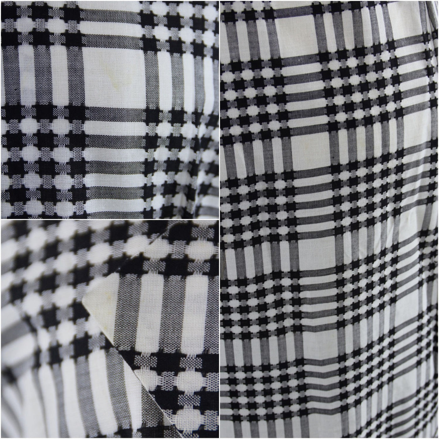 Vintage 1950s Smart Setter Day Dress / Black & White Plaid Checkered Cotton - ThisBlueBird