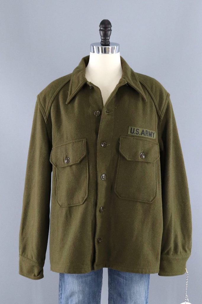 Vintage 1950s US Army Wool OG107 Field Jacket-ThisBlueBird - Modern Vintage