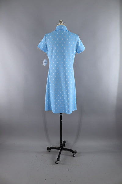 Vintage 1960s - 1970s Izod Lacoste Diamond Print Dress - ThisBlueBird