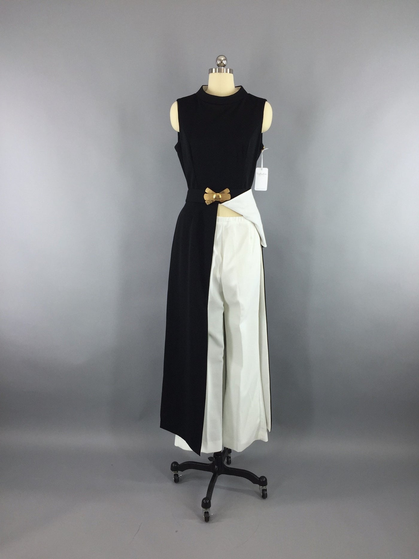 Vintage 1960s Alfred Webber Ao Dai Style Hostess Dress and Pants Set - ThisBlueBird