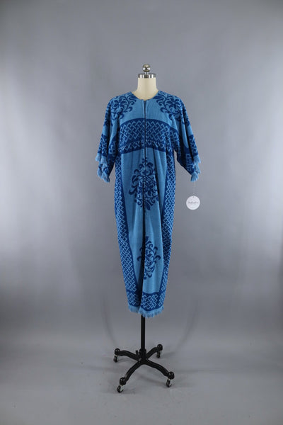 Vintage 1960s Blue Terry Cloth Towel Dress - ThisBlueBird