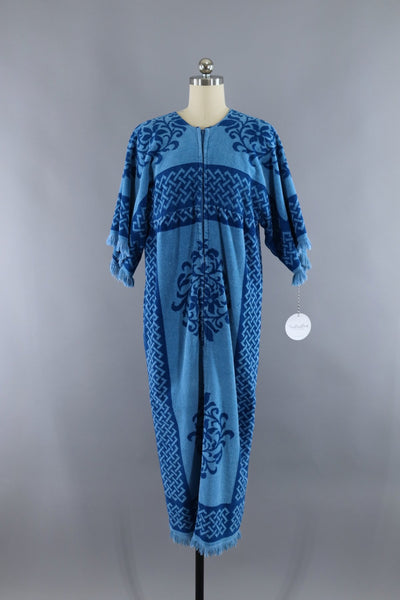 Vintage 1960s Blue Terry Cloth Towel Dress - ThisBlueBird
