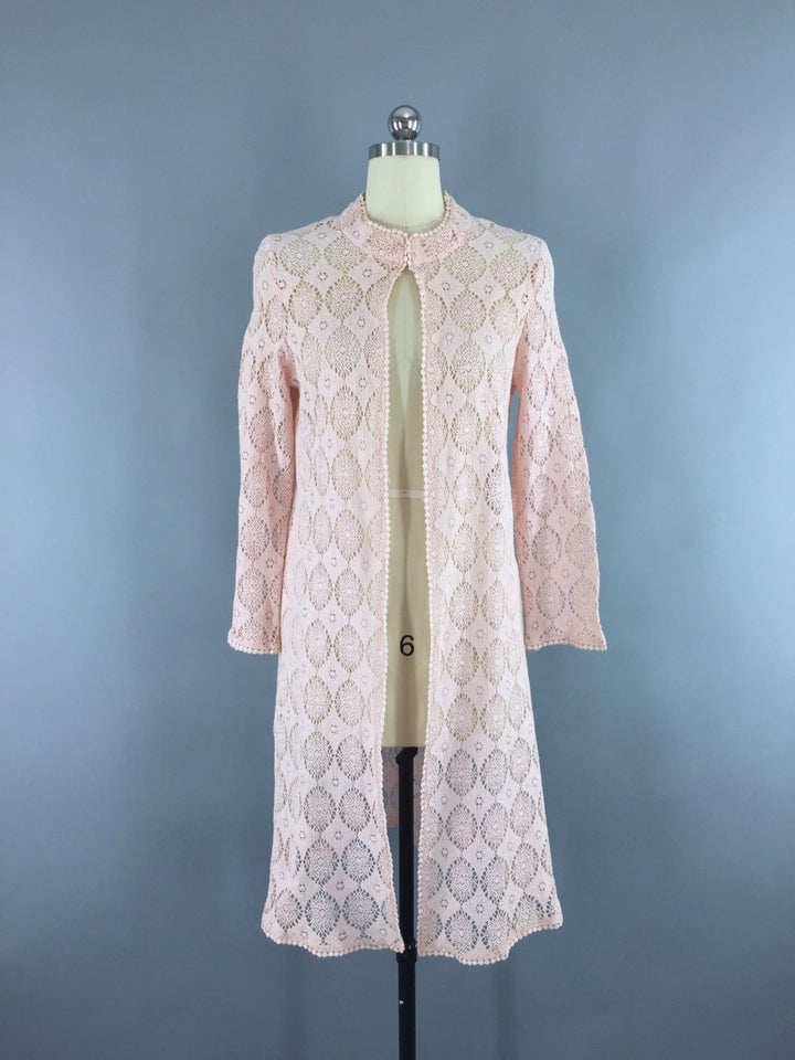 Vintage 1960s Bohemian Festival Crocheted Jacket - ThisBlueBird