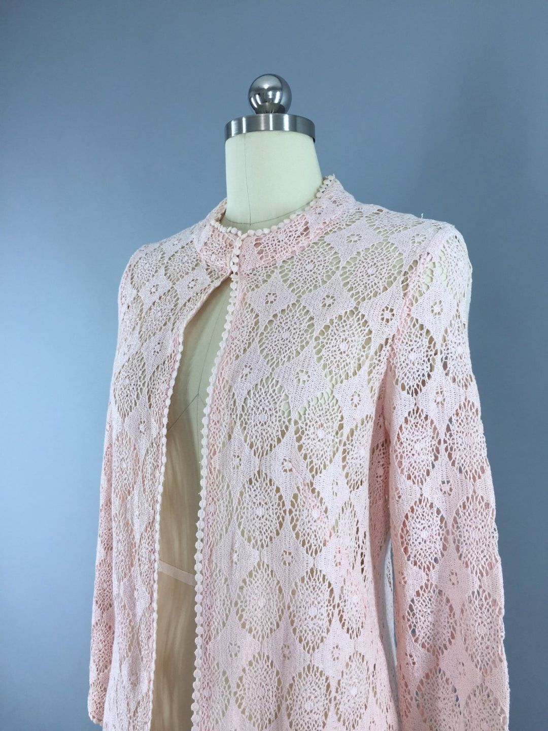 Vintage 1960s Bohemian Festival Crocheted Jacket - ThisBlueBird