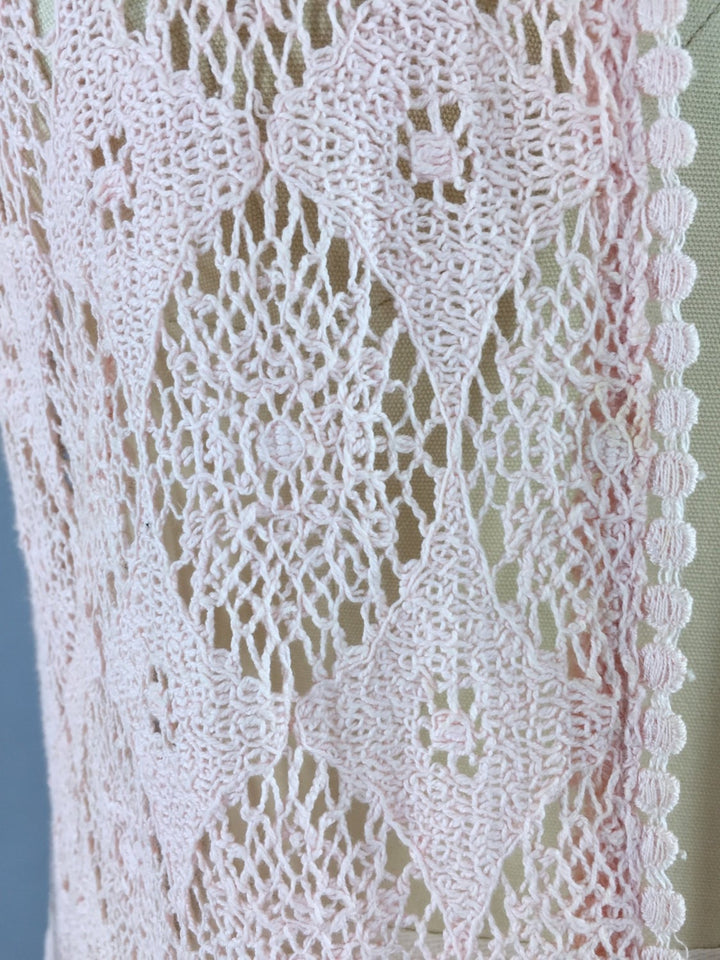 Vintage 1960s Bohemian Festival Crocheted Jacket - ThisBlueBird