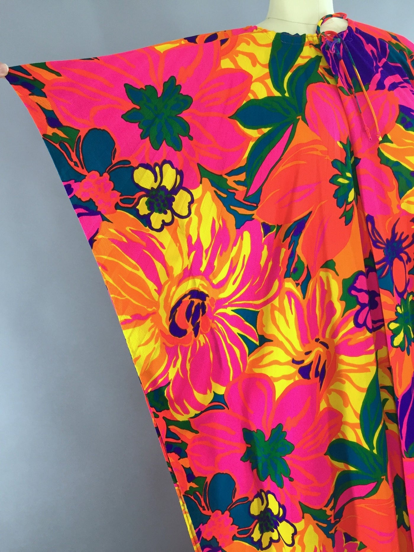 Vintage 1960s Caftan Dress / Andrade Honolulu Hawaiian Loungewear - ThisBlueBird